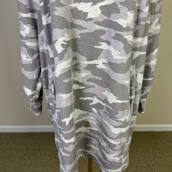 Athleta Balance Camo Gray Sweatshirt Mini Dress US Women's 1X Plus - Picture 3 of 8